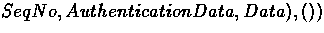 \( Seq No, Authentication Data , Data), ()) \)
